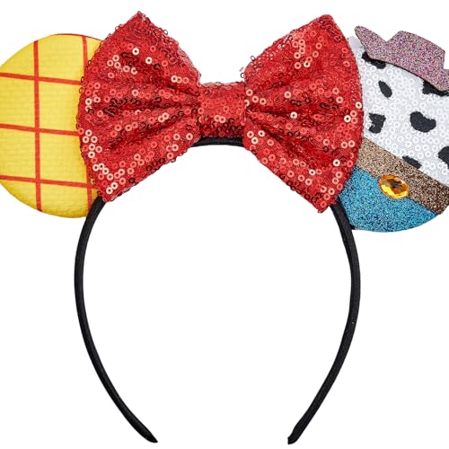 Toy01a Mouse Ear Headbands for Women & Girls Glitter Bow Party Accessories