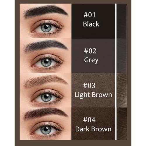 3 Pcs Waterproof Eyebrow Pencil Set,Gray Ultra Slim Eye Brow Pencil for Women with Brows Brush&Razor,Professional Brow Micro Retractable Long Lasting Gel Pen Shaping&Filling Brows Makeup - 02