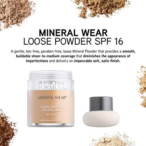 Physicians Formula Mineral Wear Talc-Free Loose Powder Translucent Light, Dermatologist Tested, Clinically Tested