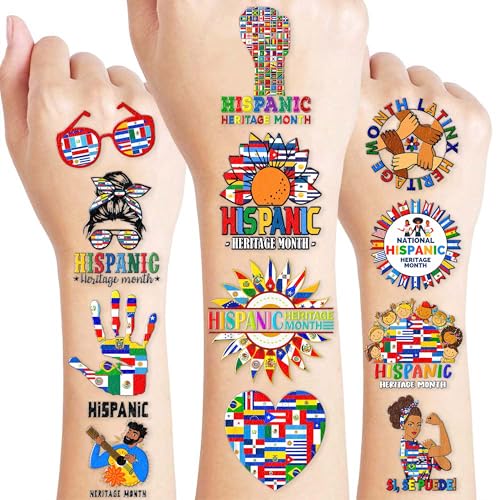 Hispanic Heritage Month Temporary Tattoos - 87 PC Tattoo Stickers