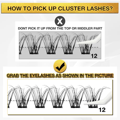 Self Adhesive Eyelashes - 150pcs No Glue Needed Eyelash Extensions 8-16mm Pre-Glued Lashes with Applicator Tweezers, Reusable Fake Eyelashes Clusters for Natural & Dramatic Looks for Beginners