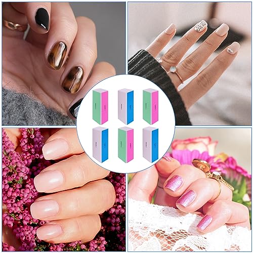 4-Way Nail Buffer Block Set - 6 Pieces for Natural & Acrylic Nails