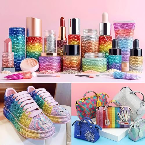 DIYCICO 96,000 Pcs Multicolor Flatback Rhinestones Craft Kit for Jewelry Clothes Shoes Nail Art and Diamond Painting
