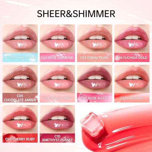 CATKIN Lip Plumper Gloss - Hydrating Tinted Lip Serum with Hyaluronic Acid, Non-Sticky, 0.12 Fl Oz - C05 Chocolate Amber