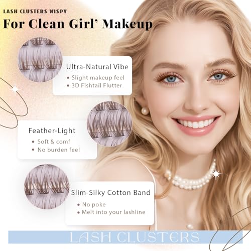 Wispy Lash Clusters Kit - 320 Pcs C Curl Individual Eyelashes 10-16mm