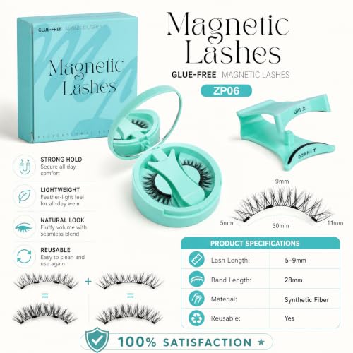 Magnetic Eyelashes Reusable Fluffy No Glue False Lashes