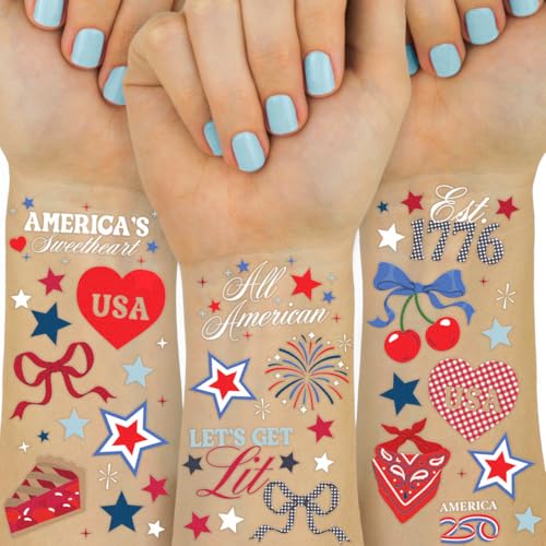 xo, Fetti 4th of July Temporary Tattoos - 250 Patriotic Designs