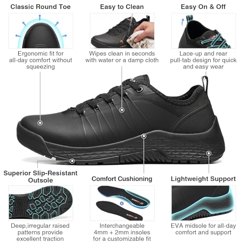 HISEA Women's Waterproof Walking Sneakers | Lightweight Anti-Slip Rain Shoes