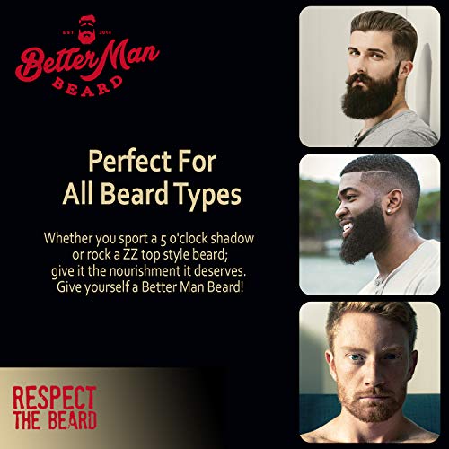 BETTER MAN BEARD Spruce Beard Oil - 2 oz All-Natural Leave-in Beard Conditioner with Therapeutic Grade Essential Oils & 100% Natural Formula - OIL-SPR2