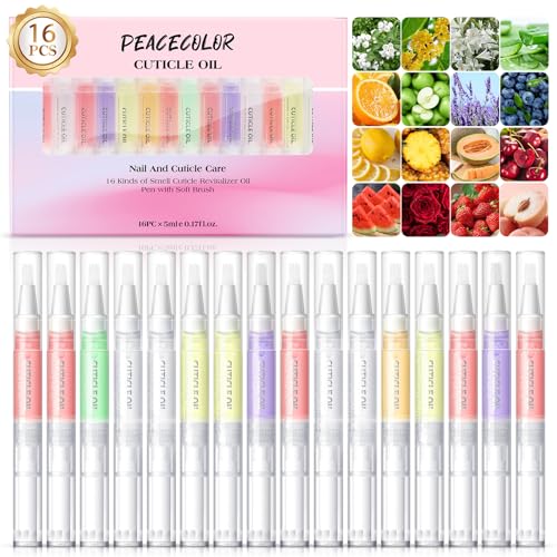 PEACECOLOR 16-Piece Cuticle Oil Pen Set for Nails
