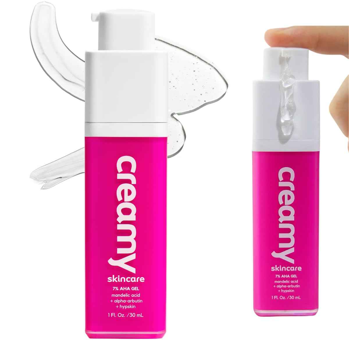 Creamy Skincare Mandelic Gel 7% – Exfoliating & Blemish Control Face Gel with Mandelic Acid, Alpha-Arbutin, Allantoin & Hypskin – Gentle Formula 1 fl oz/30mL