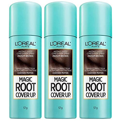 L'Oreal Paris Root Cover Up Hair Color Touch Up Spray, Medium Brown, 2 Ounce (Pack of 3)