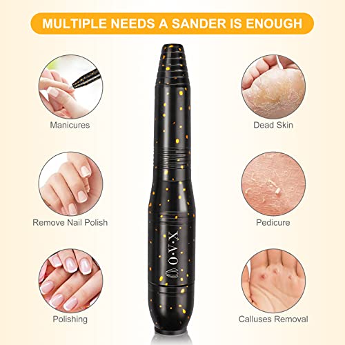 OVX Gold Black Portable Electric Nail Drill Machine for Acrylic Nails