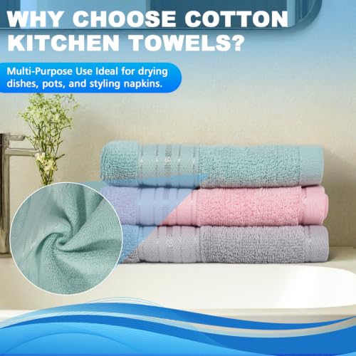 100% Cotton Wash Cloths 13x13 inch 3-Pack Multicolor