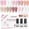JODSONE 10 Colors Builder Nail Gel Set with Base & Top Coat - SET-09, No Wiping, Long-Lasting, UV LED Cured
