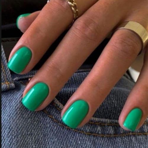 Modelones Green Press On Nails Short Square 32Pc Kit
