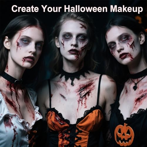 Yosca 6Pc Halloween Fake Blood Makeup Kit - Spray, Dripping, Scar Wax