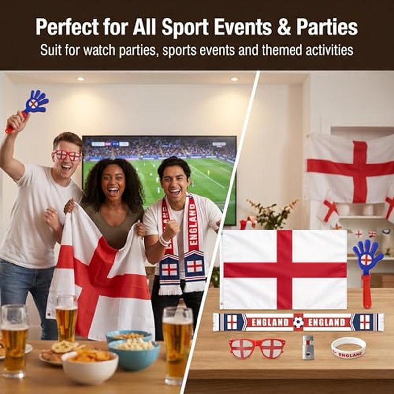 England 2026 World Cup Fan Kit – 6-Piece Game Day Cheering Set
