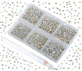 Bymitel 7200 Pieces Glass Flatback Rhinestones - 6 Sizes for DIY Jewelry