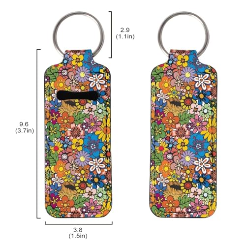 Travel Bottle Keychain Holder Set with Neoprene Sleeves