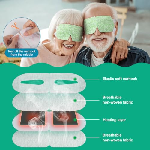 Unscented 16 Pack Steam Eye Masks - Hot Moist Heat for Dry, Puffy & Relaxing Eyes