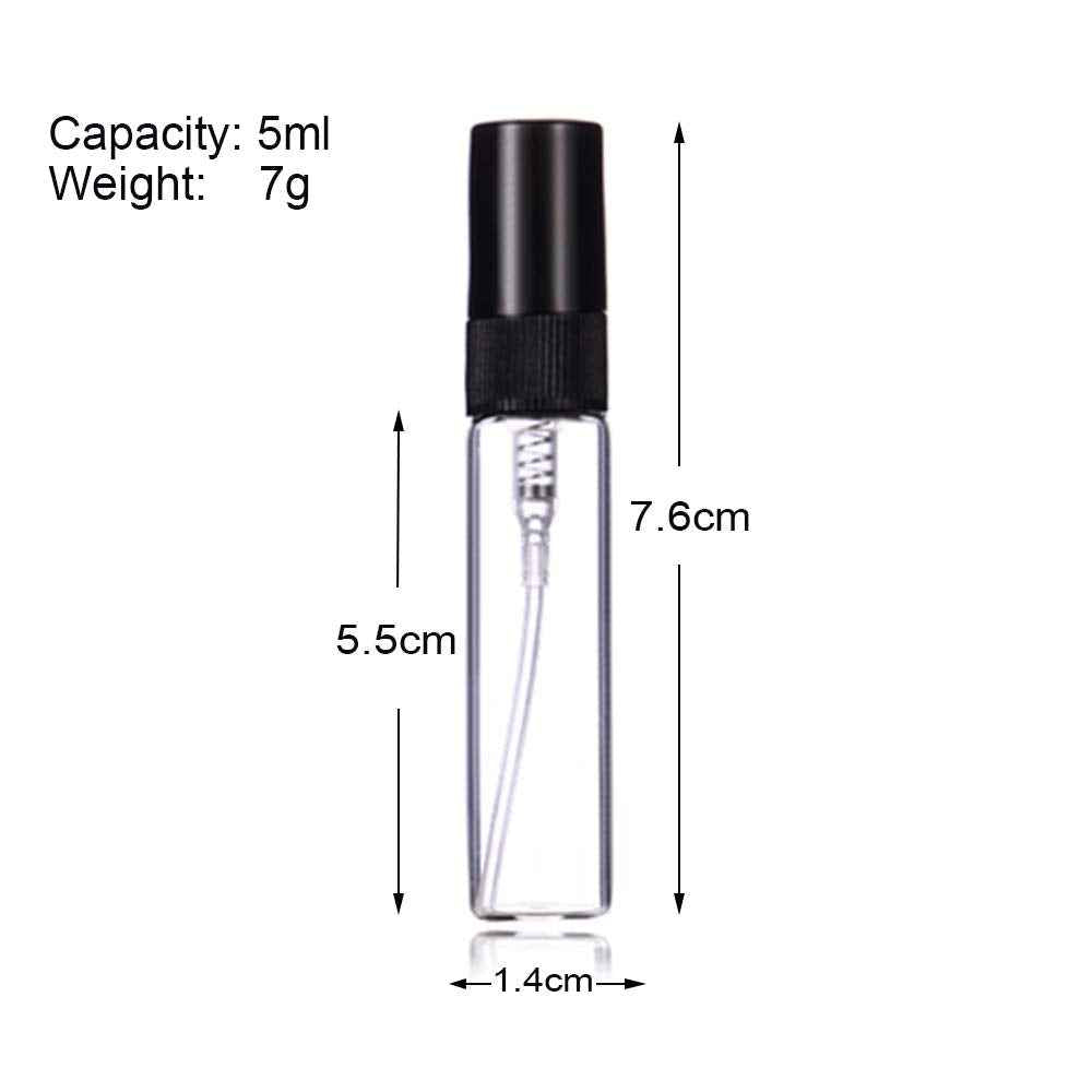 Enslz 5ml Perfume Mist Spray Bottles Refillable Mini Empty Travel Clear Refillable Atomizer Glass Bottles 20pcs (5ml)