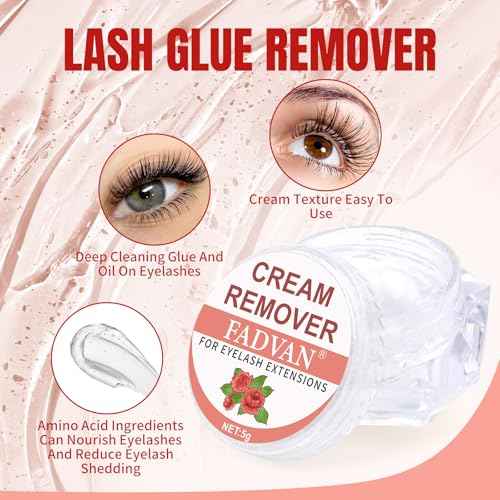 FADVAN Lash Remover Gel 5g - Professional Eyelash Extension Remover, Gentle & Quick Eyelash Glue Remover, Low Irritation for Sensitive Skin, Travel Friendly