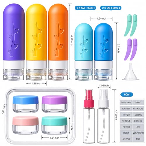 Aeomni 19-Pack TSA Approved Travel Bottles & Containers Set