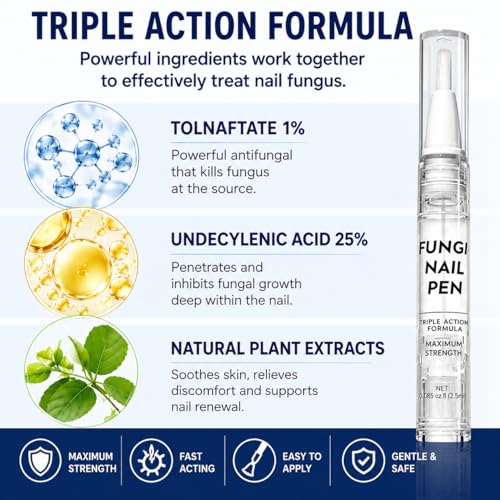 AOUGK Toenail Fungus Treatment Pen - 25% Undecylenic Acid, 4 Pack