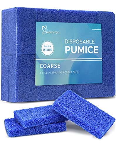 Maryton Disposable Pedicure Pumice Stones - Coarse Grit Callus Remover (40 Pack)