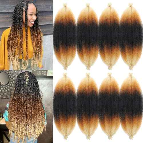 Parceria 30 Inch Springy Afro Twist Hair 8 Packs Marley Twist Braiding Hair Pre-fluffed Spring Twist Hair Kinky Hair Afro Twist Hair Marley Hair for Faux Locs (30 Inch (Pack of 8), T1B/27/613#)