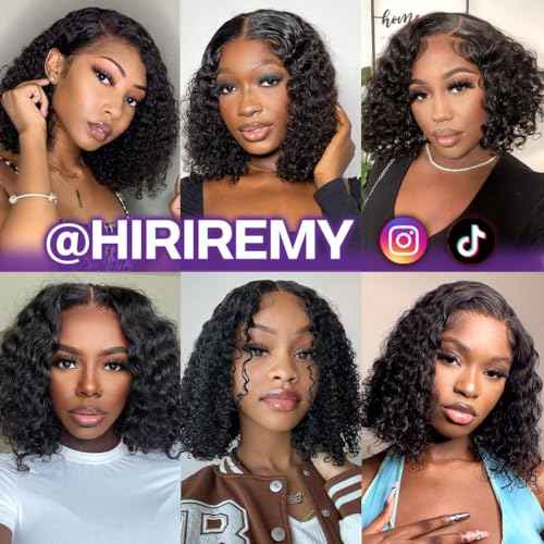 Deep Wave BOB Wig Human Hair 12 Inch Short Curly Frontal BOB Wigs For Black Women Human Hair Wear And Go Glueless 13x4 HD Deep Wave Lace Front Wigs Human Hair Pre Plucked Wet And Wavy