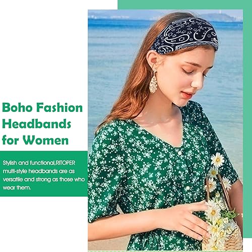 RITOPER Wide Headbands for Women - 6 Pack Yoga Workout