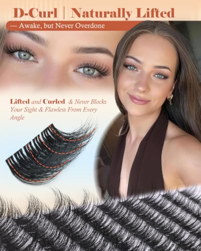 Wispy Lash Clusters D Curl Natural Look 10-18mm