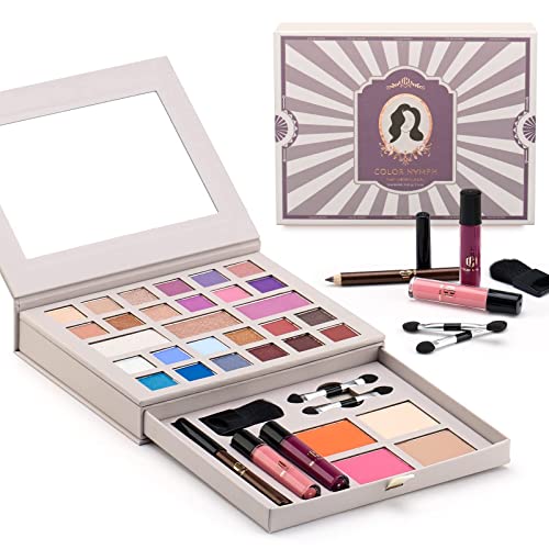 Color Nymph Makeup Kit for Women Full Kit Makeup Gift Set All in One Makeup Kit with 24 Colors of Eyeshadow, Makeup Brushes, Lip Glosses, Eyeliner Pencil, Mirror