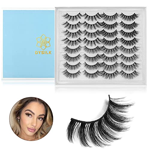 DYSILK Mink Lashes 16 Pairs - 6D Fluffy False Eyelashes