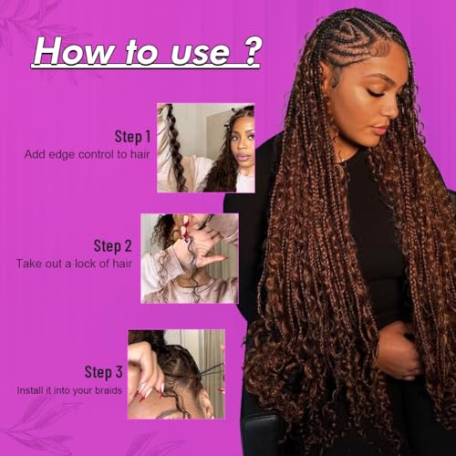 100% Human Hair Boho Braids Deep Wave 18in #4 Brown
