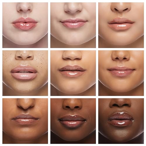 Hydrating Lip Oil Treatment Gloss - 3 Pack, Vitamin E & Jojoba, Lightweight, Repair & Protect Dry Lips - 0.33 Fl Oz