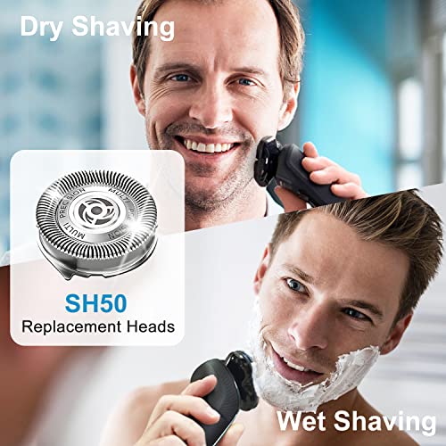 SH50 Replacement Heads Compatible with Philips Norelco Series 5000, SH50 Replacement Blades for Philips Norelco Shaver, HQ8 Heads