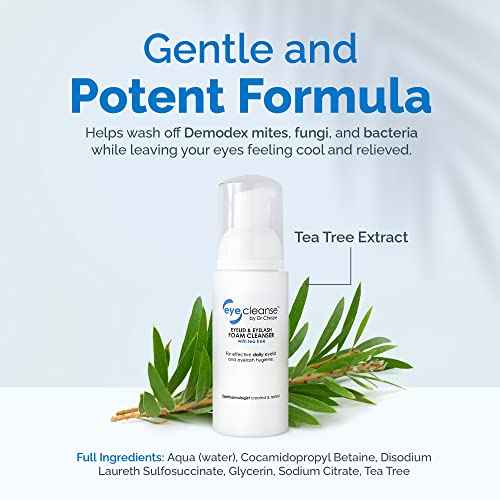 All-in-One Eyelid and Eyelash Cleanser for Extensions, Lash Extension Kit Essential, Enriched with Tea Tree Oil, Helps Ease Tired Eyes, 100 ml - EyeCleanse