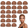Dark Brown Wig Caps for Women 24 Pack Stretchy Stocking Cap
