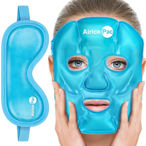 AiricePac Cooling Gel Eye Mask & Face Ice Pack for Puffy Eyes