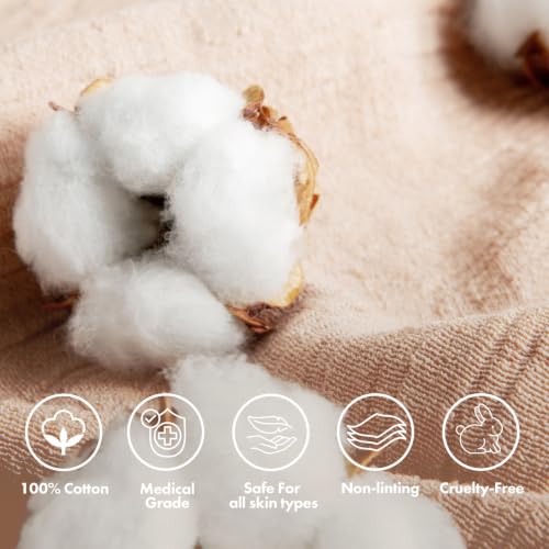 Intrinsics Cotton Gauze Face Pads 200 Count for Gentle Exfoliation & Skin Care