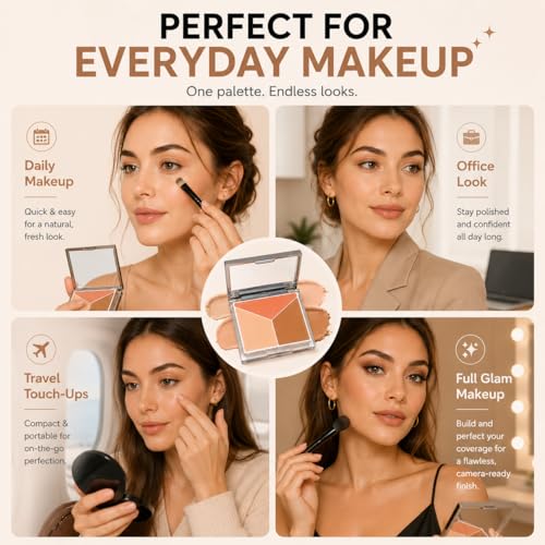3-Color Concealer Palette with Caffeine & Almond Oil