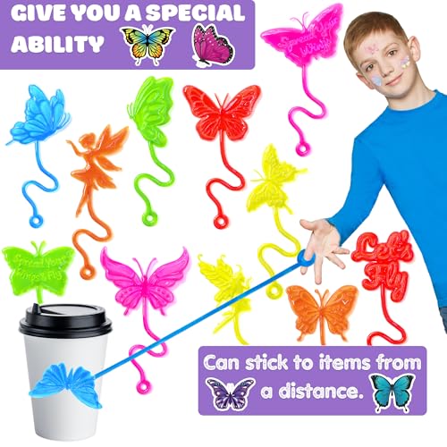 48pc Butterfly Party Favors - Sticky Hands & Tattoos Combo