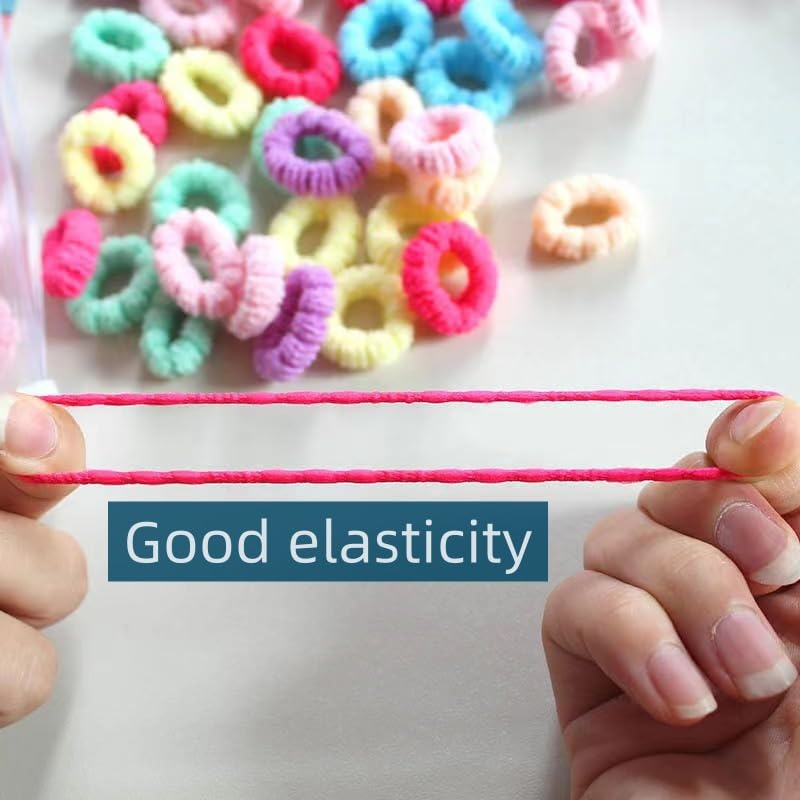 WDGROW Mini Hair Ties for Kids & Adults, No Damage, 200pcs Soft Elastic