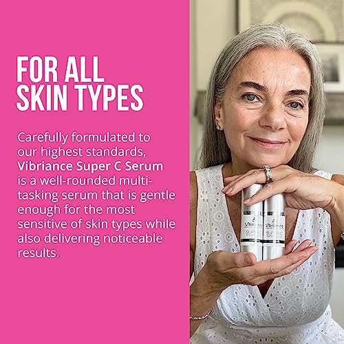 Vibriance Super C Serum for Mature Skin, Made in USA, All-In-One Formula Hydrates, Firms, Lifts, Smooths, Targets Age Spots, Wrinkles, Vitamin C Serum; 1 fl oz - Pack of 2