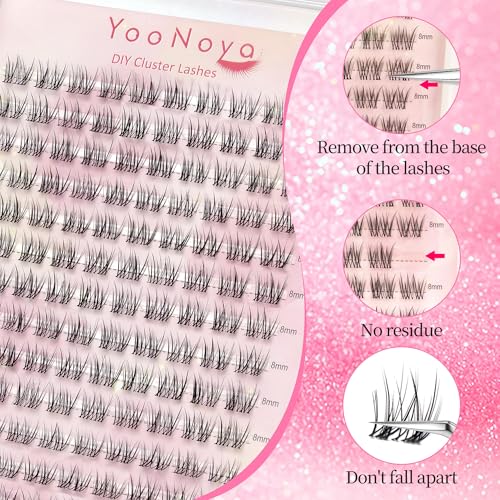 8mm Wispy Lash Clusters - 140 Pcs C Curl Eyelash Extensions