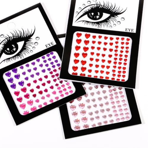 Face Jewels Rhinestone Stickers - 9 Sheets Self-Adhesive