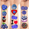 216 Blueberry Temporary Tattoo Stickers – 24 Sheets Fruit Party Favors